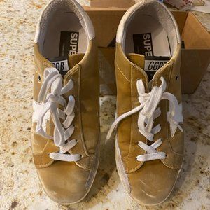 Golden Goose Superstar Dark Yellow Velvet Sneakers Size 40